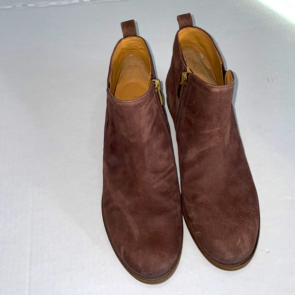Franco Sarti ankle boots 9 wine brown very good condition leather fabric upper - Picture 1 of 14